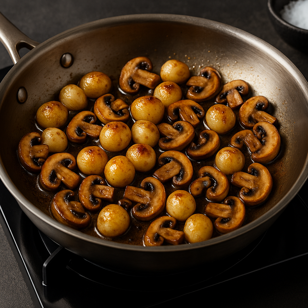 9. Cook the Pearl Onions and Mushrooms image