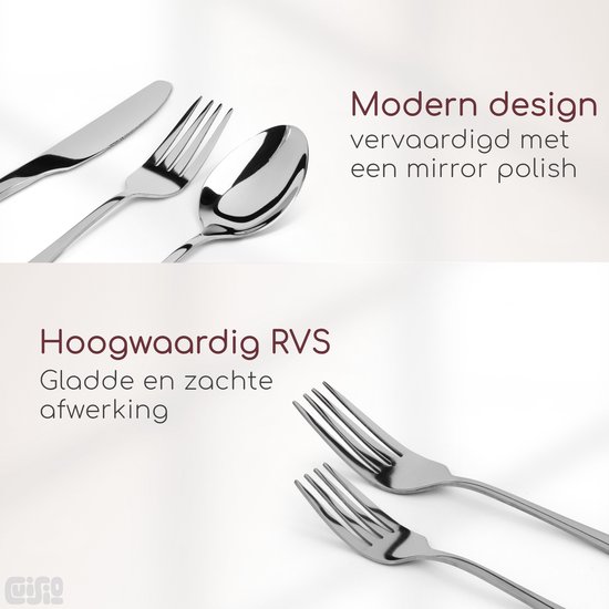 Cuisio 36-Piece Cutlery Set – Elegant Silver & Stainless Steel Flatware for 6 – Includes Spoons, Forks, Knives & Steak Knives – Dishwasher Safe - Image 6